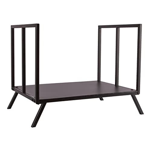 Image of Hammer & Tongs Fireside Log Storage Rack - Black Iron Wood Holder for Indoor or Outdoor Use - Durable Metal Log Holder Stand for Fireplace, Wood Burner, or Hearth