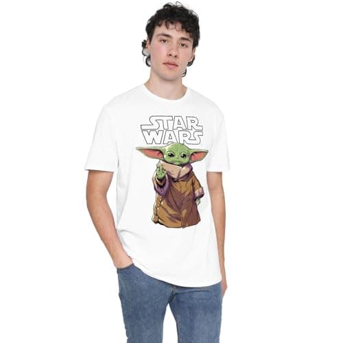 Image of Cotton Soul Star Wars Mandalorian Grogu Baby Yoda Calm Unisex T Shirt, White, XXX-Large