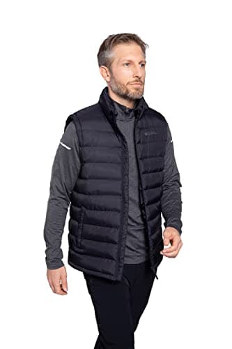 Image of Mountain Warehouse Seasons Mens Padded Gilet - Water Resistant Gilet, Body Warmer, Lightweight Jacket, Easy to Store Coat - For Spring Summer Travelling, Walking Black XL