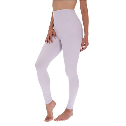 Image of FUTURO FASHION High Waisted Leggings - Buttery Soft Casual Leggings for Women, Comfy Everyday, Stretchy Non See Through, UK S-XXL Lilac