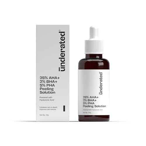 Image of Underated Exfoliating Peeling Solution with 25% AHA, 2% BHA, 5% PHA | Gently Resurfaces & Smoothens Skin Texture | Face Serum for Glowing Skin | 20ml
