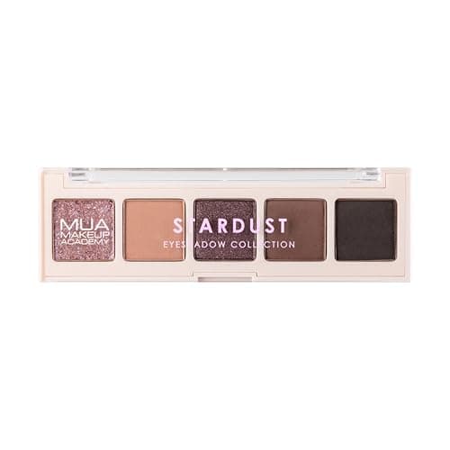 Image of MUA Makeup Academy 5-Shade Eye Shadow Palette, Stardust, Highly Pigmented Matte & Shimmer Blend, Vegan and Cruelty Free