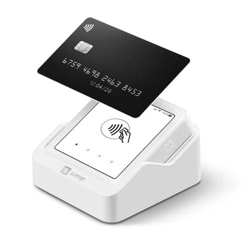 Image of SumUp Solo Credit Card Payment Card Reader with Charging Station by SumUp. Full touch-screen interface with free SIM card with unlimited mobile data