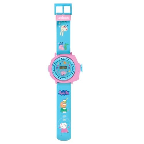 Image of LEXIBOOK, Peppa Pig, Adjustable wristwatch with projections, Projects 20 Peppa Pig images, Digital screen, for Children, DMW050PPLXB