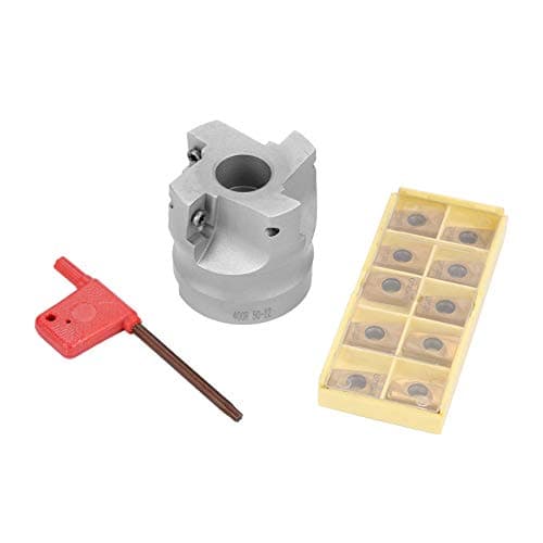 Image of Jadeshay End Mill Set,Carbide Indexable End Mill Cutter BAP400R-50-22-4F CNC Face End Milling Cutter with 10pcs APMT1604 Carbide Inserts and T15 Wrench for Lathe Machining