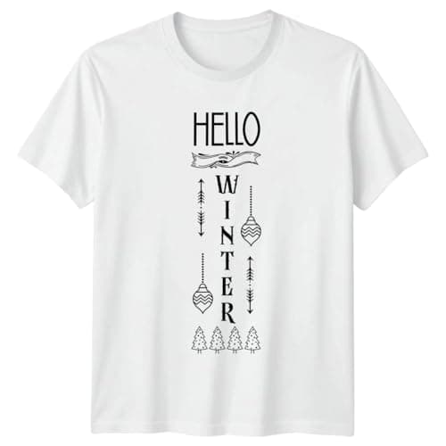Image of Hello Winter T-Shirt Rustic Arrows Christmas Ornament Holiday Seasonal Apparel for Him and Her 3XL White