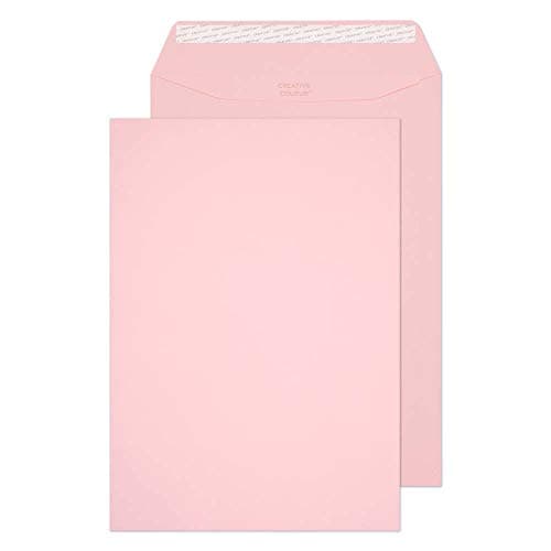 Image of Blake Creative Colour C4 229 x 324 mm 120 gsm Peel & Seal Wallet Envelopes (63401) Baby Pink - Pack of 10
