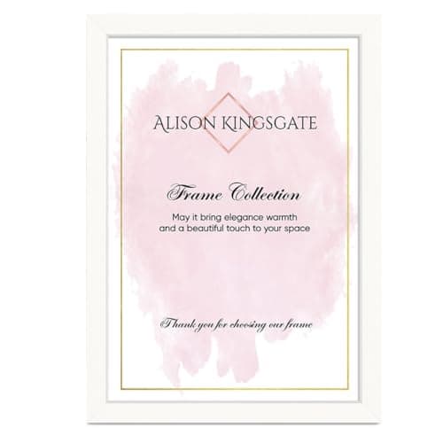Image of Alison Kingsgate Modern 30X20 White Picture Frames - Engineered Wood Photo Frame with Shatterproof Perspex Front - Ideal for Posters, Certificates & Artwork - Wall Mount or Tabletop Display