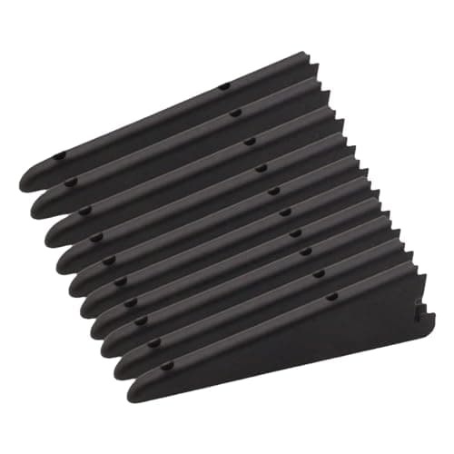 Image of EAI Twin Slot Wall Mounted Shelving Bracket - Pack of 10, Black, 220mm | Strong, Heavy Duty Steel Shelf Bracket | for Shed, Garage, Indoor Storage | Easy to Install Rack