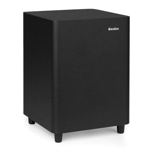 Image of Audizio SW65C Active HiFi Subwoofer, 65W RMS, Down-Firing 16.5cm Driver, Class-D Amplifier, RCA/Aux Input, Adjustable Crossover, Home Audio & Cinema, Black, Floor-Coupling Design