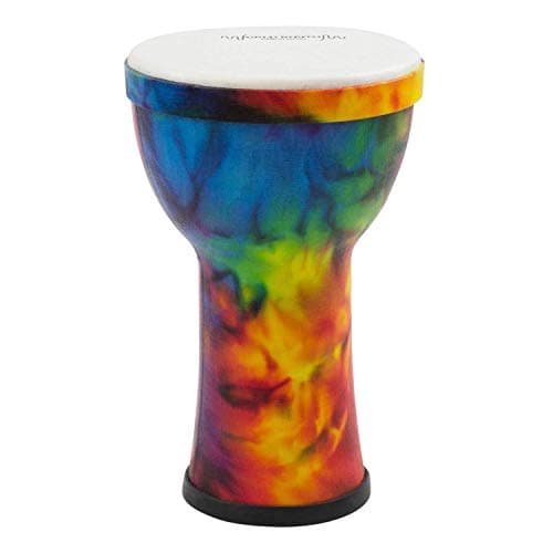 Image of World Rhythm MDJ007-RD 6" Pre-Tuned Synthetic Djembe – Lightweight & Durable Hand Drum for Schools & Festivals – Rainbow