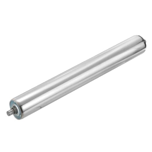 Image of sourcing map Stainless Steel Conveyor Roller 50mm Diameter 400mm Length Gravity Transmission Replacement Part Galvanized End (Silver)
