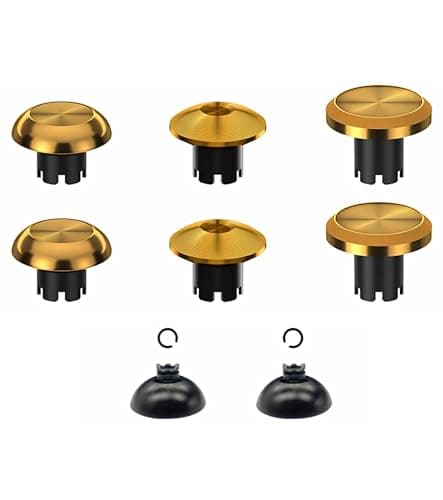 Image of Ceozon Replacement Metal Thumbsticks for Ps5 Ps4 Ps5 Edge Controller 6 in 1 Swap Analog Joystick Thumb Grips Accessories Gold