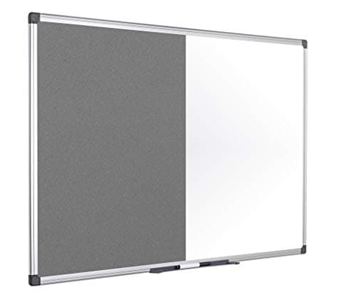 Image of Bi-Office Combination Board Maya, Grey Felt/Magnetic, Aluminium Frame, 120 x 90 cm