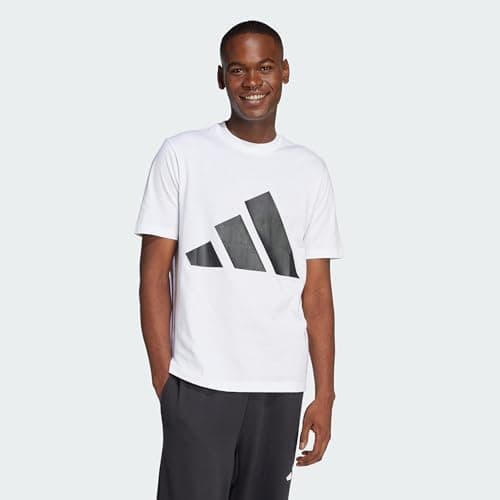 Image of adidas Men's Essentials Big Logo Single Jersey TEE, White/Black, M