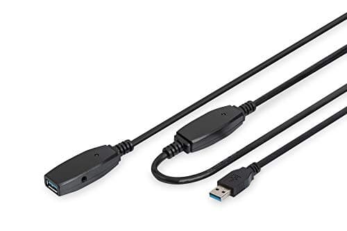 Image of DIGITUS Active USB 3.0 extension cable - Repeater cable - USB A male to USB A female - 10m - 5 Gbit/s - Plug & Play - Hotswap - LED function indicator - black