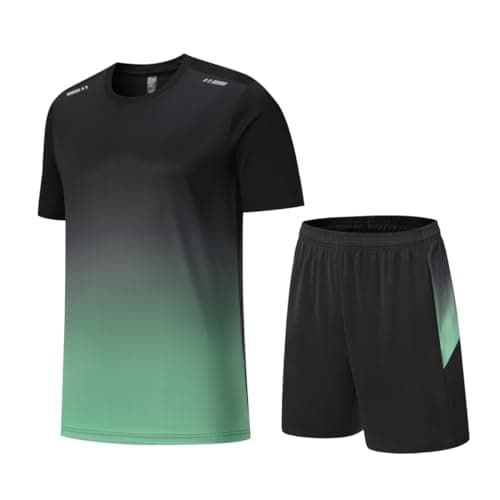 Image of Beuwltpa Men's Tracksuit 2 Piece Sports Gym T Shirt & Short Set Fashion Jogging Sweatsuits For Running Football Athletic Exercise