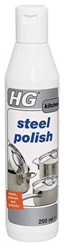 Image of HG 2 X Steel Polish 250ml is a Stainless Steel Polish which Cleans and Protects Stainless Steel Kitchen worktops, Pans, Kitchen Utensils and Much More