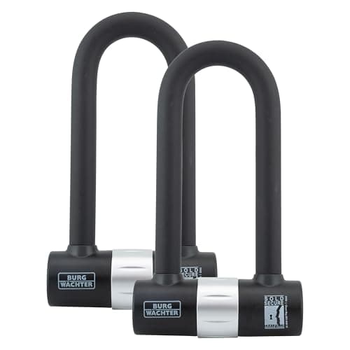 Image of Burg Wachter 200D Duo Keyed Alike 16mm Heavy Duty D-Lock Padlock – Sold Secure Diamond & Gold Rated Bike Motorcycle Ebike Scooter Security Lock