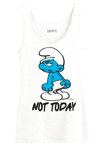 Image of Les Schtroumpfs Not Today WOSMURFTK003 Women's Tank Top, Melange Grey, XL, Melange Grey, XL