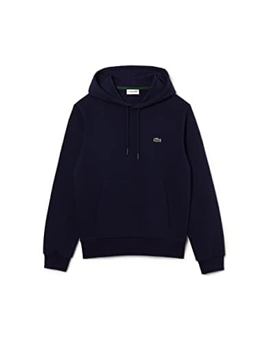 Image of Lacoste Mens Basic Fleece Hoodie Navy M