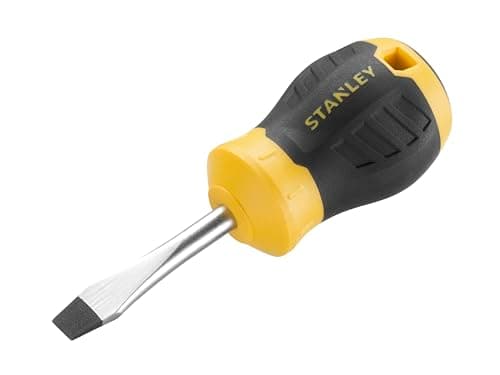 Image of Stanley Cushion Grip™ Stuby Screwdriver Flared Tip 6.5 x 45mm, Made from high-Strength, Chrome Vanadium Steel with Strong Magnetic Black Oxide tip