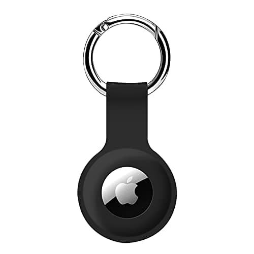 Image of COLORCORAL AirTag Holder Case- Silicone Case for AirTag Keyring for Keys, Bags, Luggage, Pet Collars Anti- Lost and Scratch-Resistant Design for Apple Air Tags 2026/2021(Black)
