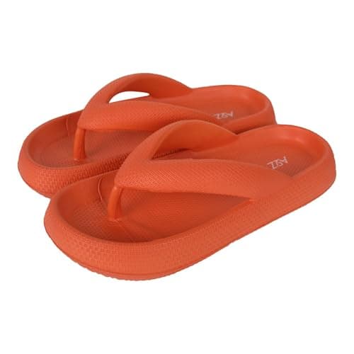 Image of A2Z Women EVA Sliders Slip-On Flip Flops Non-Slip Soft Sandals Lightweight - Slider LDS 1304 Orange 3/4 UK