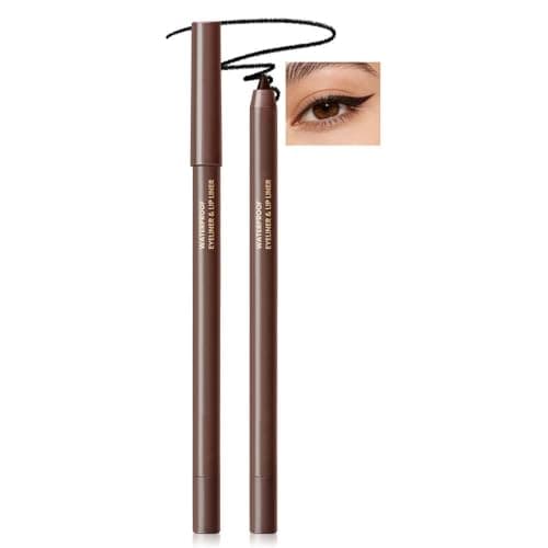 Image of Waterproof Eyeliner & Lip Liner Pencil in Dark Brown - Highly Pigmented, Smudge-Proof, Long-Lasting Formula with Fine Tip for Precise Eye & Lip Definition, Water-Resistant