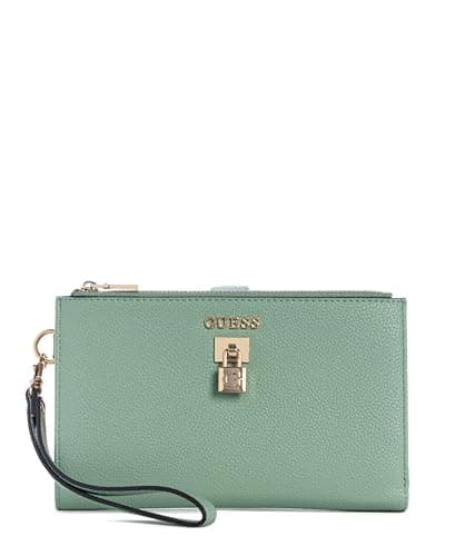 Image of Guess Women's Yesba Double Zip Organizer Wallet, Light Sage, One Size
