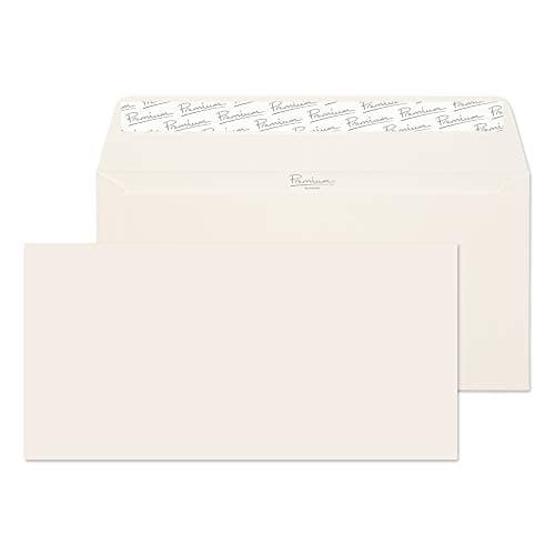 Image of Blake Premium Business DL 110 x 220 mm 120 gsm Peel and Seal Wallet Envelopes (71882) Oyster Wove - Pack of 500