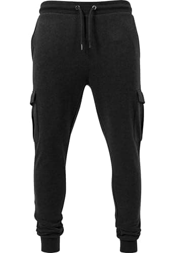 Image of Urban Classics Men's Jogging Bottoms, Fitted Cargo Sweatpants, Men's Sports Trousers with Cargo Pockets on The Leg, Variations, Sizes XS - 5XL, Charcoal, 38W x 33L