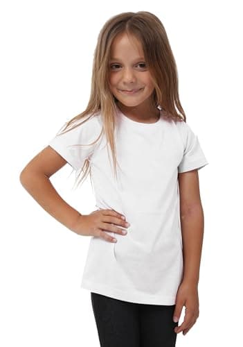 Image of GW CLASSY OUTFIT Kids Girls Boys Plain Crew Neck T-Shirts Half Sleeves Basic Top Casual Wear School Kids Tops UK Size 3-14 Years (White, 11-12 Years)