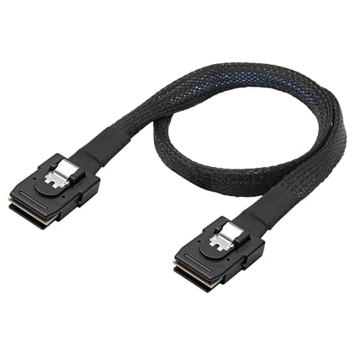 Image of XMSJSIY Mini SAS Cable SFF-8087 to SFF-8087 36 Pin Male to Male 12Gbps High-Speed Server Hard Disk Data Transfer Cord for Servers,Raid Controller,SAS/SATA HBA - 0.5M/1.6FT