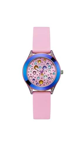Image of Guess Iridescent Crystal Analog Watch, Pink, One Size, Modern