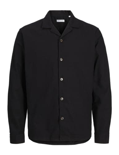 Image of JACK & JONES Men's Jjsummer Resort Shirt Ls, Black, M