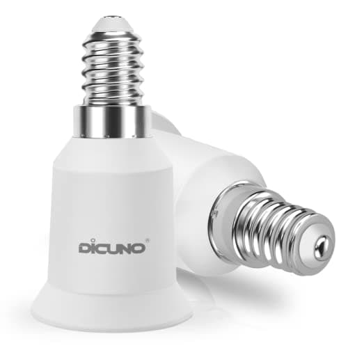 Image of DiCUNO E14 to E27 Socket Converter, Socket Adapter, Small Screw to Screw Lampholder, SES to ES Lamp Base Adapter for LED Bulbs and Incandescent Bulbs and CFL Bulbs-Pack of 2