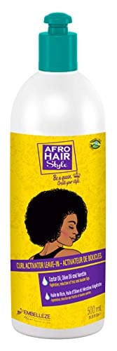 Image of Novex AfroHair Curls Activator, Leave-In Activator with Castor and Olive Oil and Plant-Based Keratin Moisturises and Helps Control Frizz and Split Ends, Suitable for Curly and Kinky Hair Types 500ml