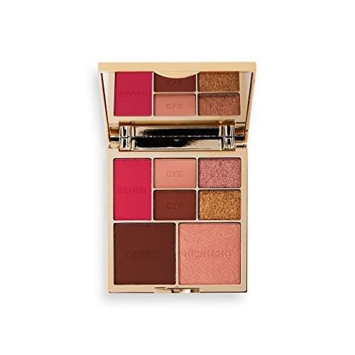 Image of Revolution Pro, True Love Eye & Face Palette, Face Blusher/Bronzer/Highlighter, x4 Eyeshadow Pans, 7 Pan Multi-Use Makeup Palette, Matte & Shimmer Finish, Medium - Dark Skin Tones