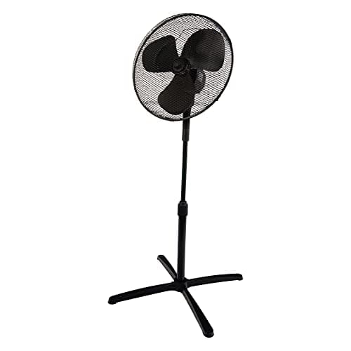 Image of Igenix 16" Oscillating Pedestal Stand Fan with Quiet Operation, 3-Speed Settings, Adjustable Height, Energy Efficient, 40W Cooling, Ideal for Home & Office, DF1655BL, Black