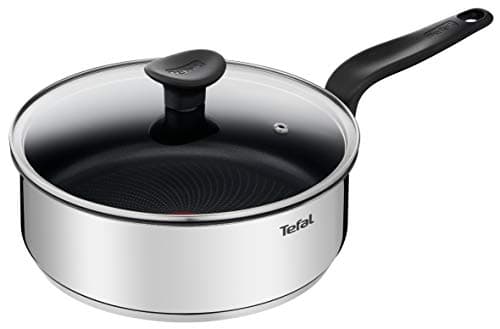 Image of Tefal Primary E3093204 Stainless Steel 24cm Saute Pan with Lid, Non-Stick Pan, Induction Compatible