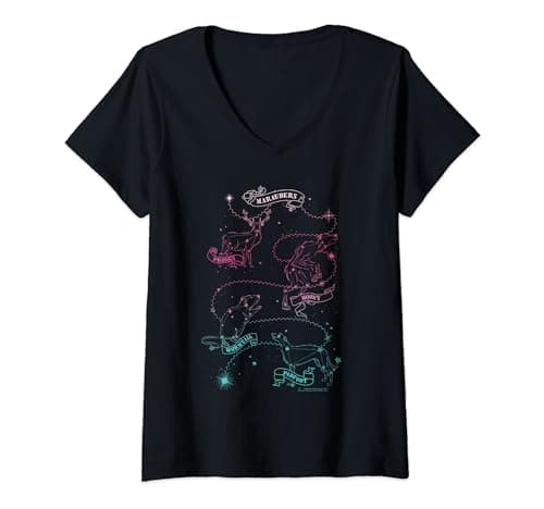 Image of Womens Harry Potter Marauders Map Constellation V-Neck T-Shirt