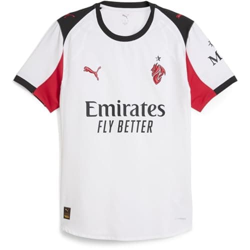 Image of Puma Mens AC Milan Authentic Away Shirt 2025 2026 Adults White/red S
