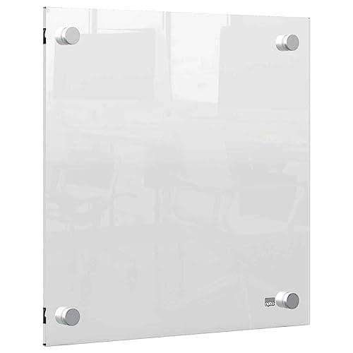 Image of Nobo Transparent Acrylic Mini Wall Mounted Whiteboard, Modern Memo Board, Dry Erase, Frameless, 300 x 300 mm, Includes Marker Pen, Clear, 1915619