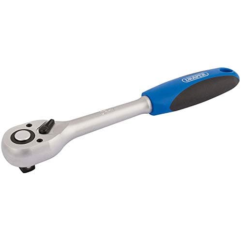 Image of Draper Reversible Soft Grip Ratchet | 1/2" Square Drive 72 Tooth | Torque Socket Wrench | 16429, Blue