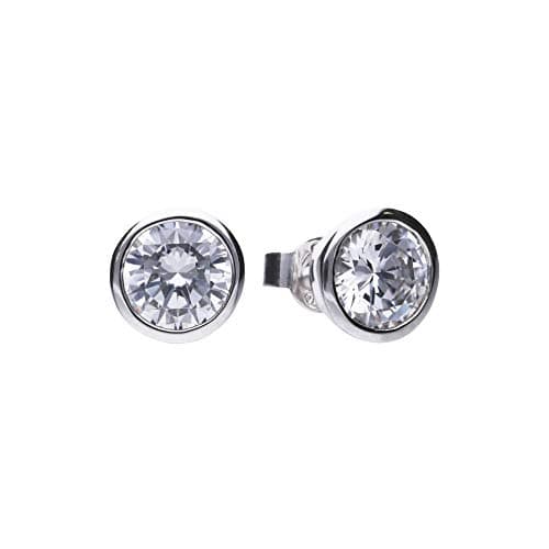 Image of Diamonfire Silver White Zirconia Solitaire Earrings E5621