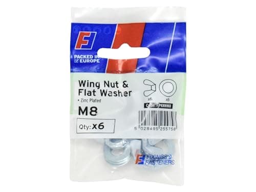 Image of Forgefix Wing Nut & Washer M8 ForgePack 6, provide a convenient alternative to standard Hex Nuts, and allow hand tightening.