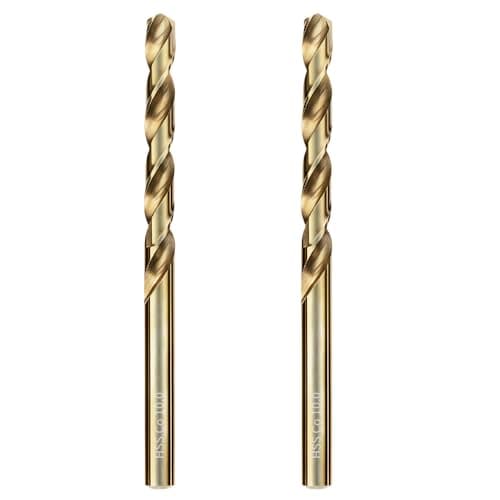Image of luwiscook HSS Cobalt Jobber Drill Bit, 2pcs 10mm M35 HSS Cobalt Jobber Twist Drill Bit Set for Drilling Stainless Steel, Hard Metals, Cast Lron, Aluminium and Copper