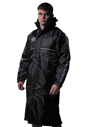 Image of Optimum Unisex Sub Jacket - Warm Padded Nylon Waterproof Windbreaker - Outdoors Breathable soft Winter Rain Coat - Reusable Stand Collar - Long Down Stylish Hiking Camping Jackets - Black, Small
