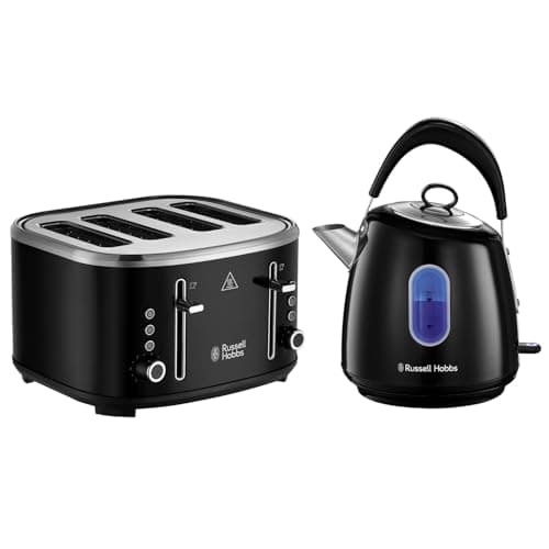 Image of Russell Hobbs Stylevia Kettle & 4 Slice Toaster Black